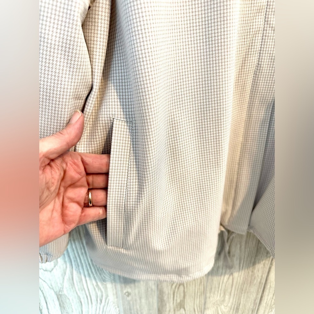 NEW! BRIXTON BEIGE GINGHAM LEEDS Jacket Womens Size Small Oversized NWT - Picture 10 of 16
